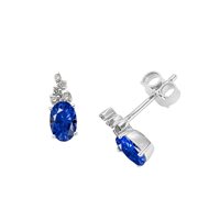 Orecchini Gazzola Gioielli Donna in Oro bianco Zaffiro 1.30 Ct GI-OR-2018-16-1-FP35-4-Z-OV-N-G-SI - GI-OR-2018-16-1-FP35-4-Z-OV-N-G-SI
